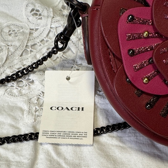⚜️ Coach Tea Rose Crossbody Mini Bag Purse NWT - Picture 3 of 15